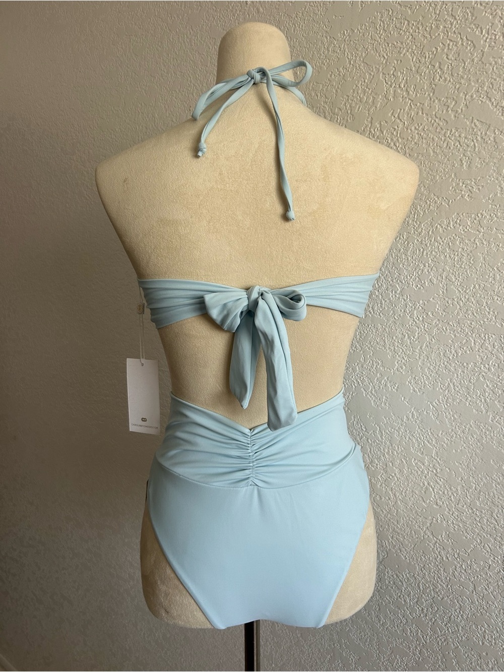 Caroline Constas Bikini Set Swimwear in Pastel Blue - Picture 4 of 5